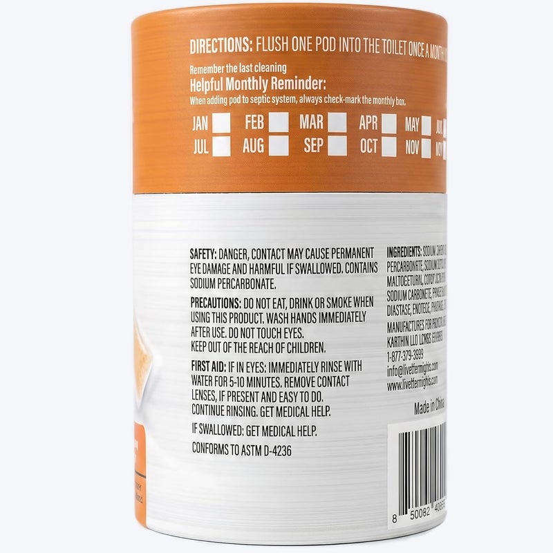Mighty Clean Septic Tank Treatment - 12 Pods, 1 Year Supply - RV Toilet Treatment - Dissolvable Septic Tank Treatment Pods with Natural Bacteria and Enzymes for Effective Septic Treatment - Eco-Friendly Solution - Image 4